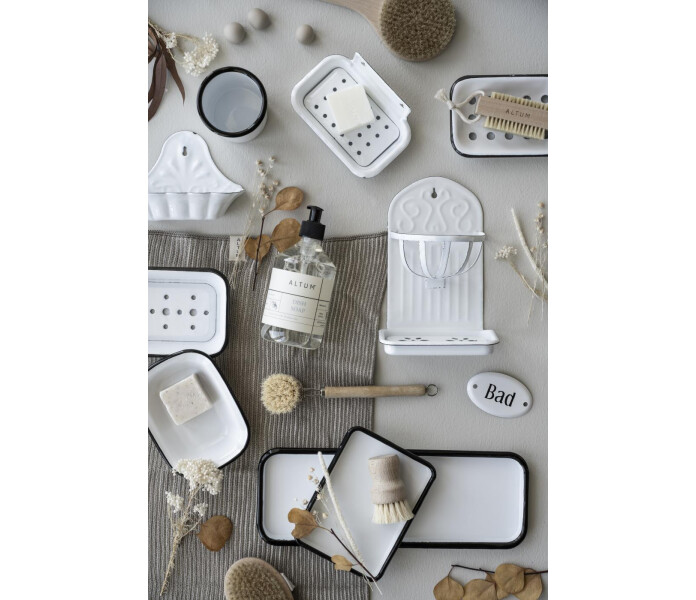 0407 11 ib laursen valkoinen emali saippua alusta kaksi 2 osainen vit emal tvalfat 2 kuva