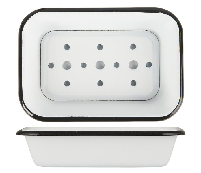 0407 11 ib laursen valkoinen emali saippua alusta kaksi 2 osainen vit emal tvalfat kuva