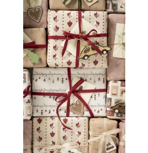 Ib Laursen lahjapaperi kuviollinen My Nostalgic Christmas 5m kuva