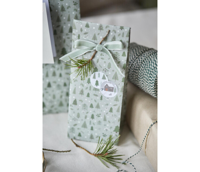 09987 00 ib laursen green christmas forest vihrea lahjapussi joulun lahjapussi paketointi jul julens gron gavopase 2 kuva
