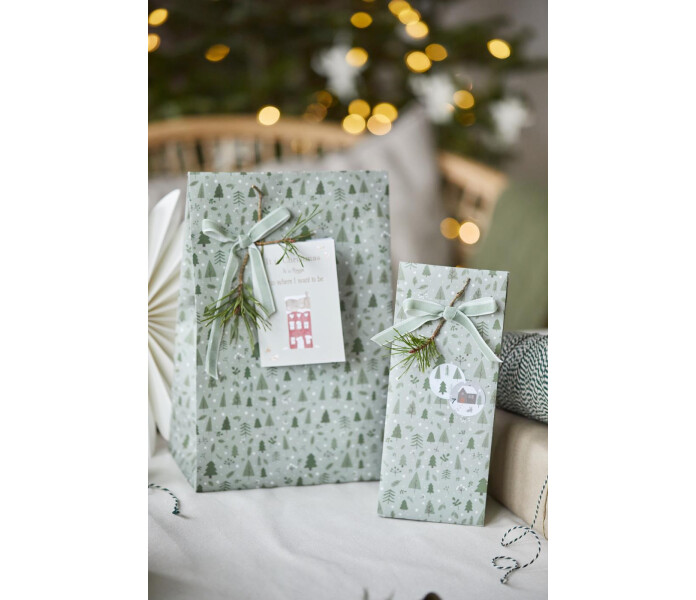09987 00 ib laursen green christmas forest vihrea lahjapussi joulun lahjapussi paketointi jul julens gron gavopase 4 kuva