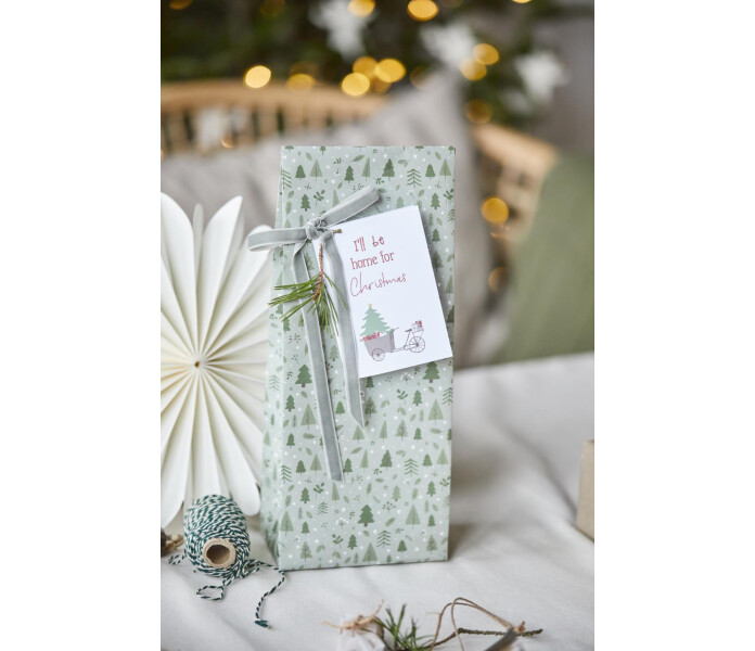 09988 00 ib laursen green christmas forest vihrea lahjapussi joulun lahjapussi paketointi jul julens gron gavopase 2 kuva