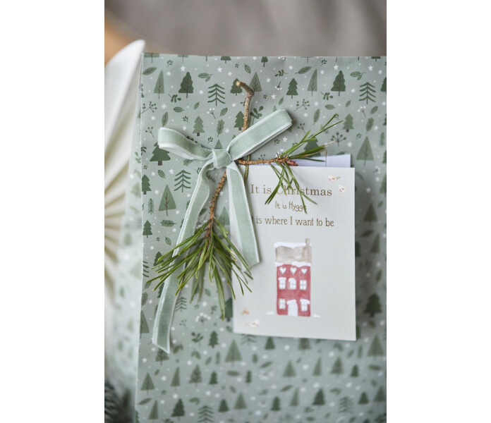 09989 00 ib laursen green christmas forest vihrea lahjapussi joulun lahjapussi paketointi jul julens gron gavopase 2 kuva