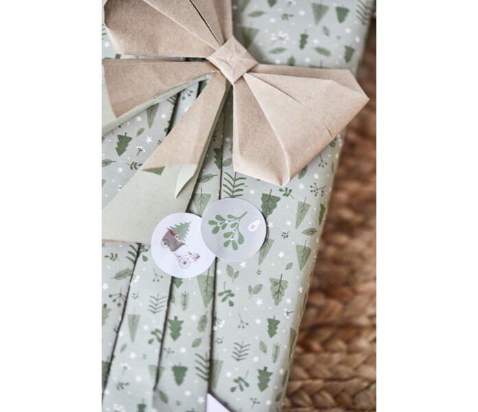 09990 00 ib laursen green christmas forest vihrea lahjapaperi joulupaperi gron julpapper gavopapper 5 m meter metria 4 kuva