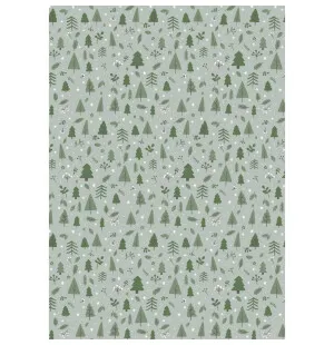 Ib Laursen lahjapaperi kuviollinen Green Forest 5m kuva