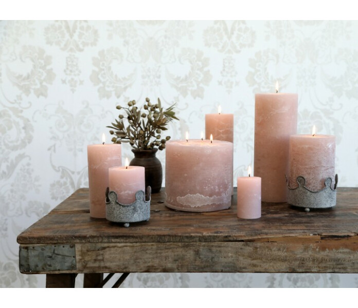 71490 07 chic antique macon rustic poytakynttila bordsljus roosa rosa kuva