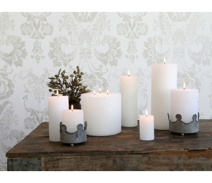 71491 01 chic antique macon rustic bordsljus vitt poytakynttila valkoinen kuva