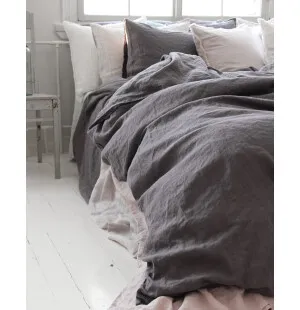 Käinby Heaven Linen pussilakana tummanharmaa 150x205cm kuva