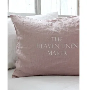 Käinby Heaven Linen tyynyliina logolla roosa 50x60cm  kuva