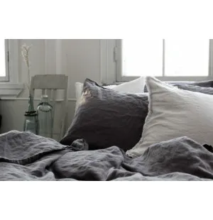 Käinby Heaven Linen tyynyliina tummanharmaa 50x60cm kuva