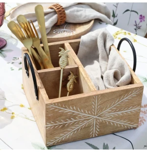 Chic Antique Tours puinen laatikko kolmella lokerolla  kuva