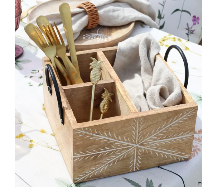 61091000 chic antique tours puinen laatikko kolmella lokerolla kuva