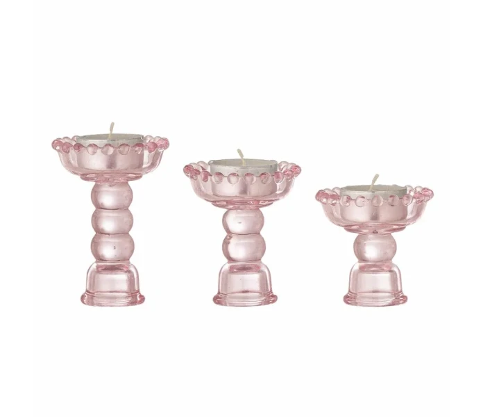 82061710 bloomingville delphia lasi kynttilanjalka roosa vaaleanpunainen 2 kuva