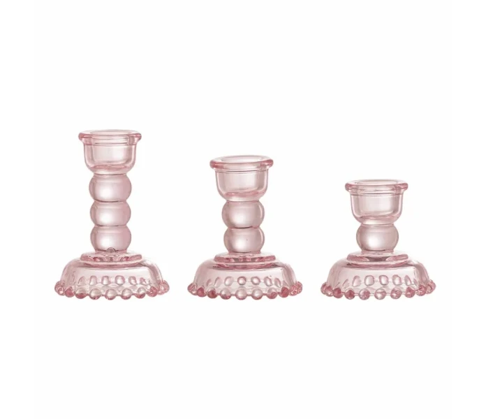 82061710 bloomingville delphia lasi kynttilanjalka roosa vaaleanpunainen kuva