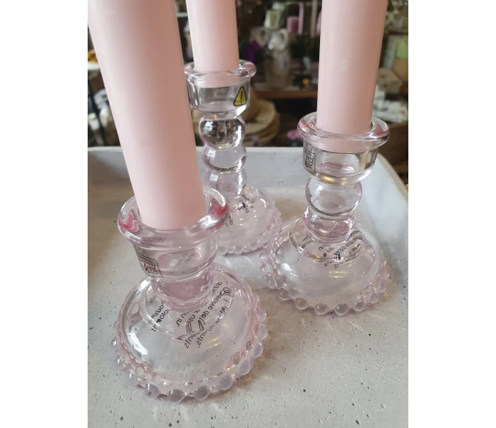 bloomingville pieni matala lasinen kynttilanjalka lasia vaaleanpunainen roosa 4 kuva