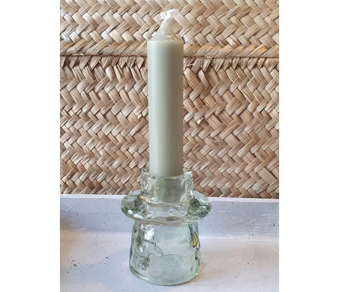 bloomingville pieni matala lasinen kynttilanjalka lasia vihrea 2 kuva