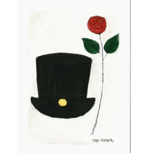 Putinki Sari's Artwork 2-osainen kortti - Tohtorinhattu ja ruusu kuva