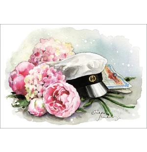 Putinki Sirkku Saukonoja 2-osainen ylioppilaskortti - Roosat kukat kuva