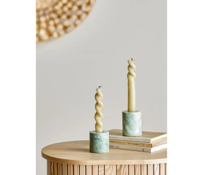 82068440 bloomingville kokoro kynttilanjalka vihrea gron marmori marble pieni iso 3 kuva