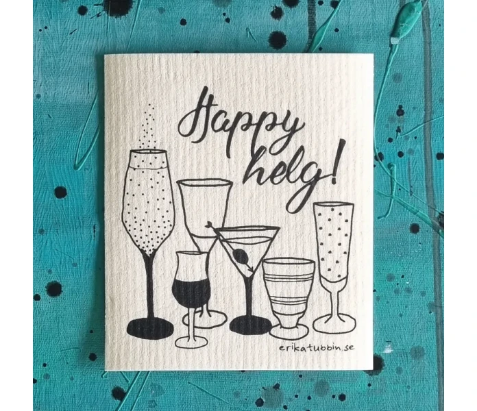 erika tubbin tiskiratti tekstilla happy helg kuva