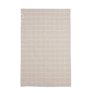 Fondaco Axel keittiöpyyhe vaaleanbeige valkoruudut 50 x 70 cm kuva