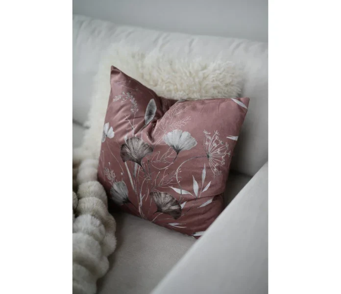 250318 444 76 tyynynpaalinen ruoste kukat lehdet tyyny ruskea 2 kuva