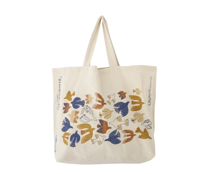 82063114 bloomingville iso kuviollinen ostoskassi kangaskassi 3 kuva