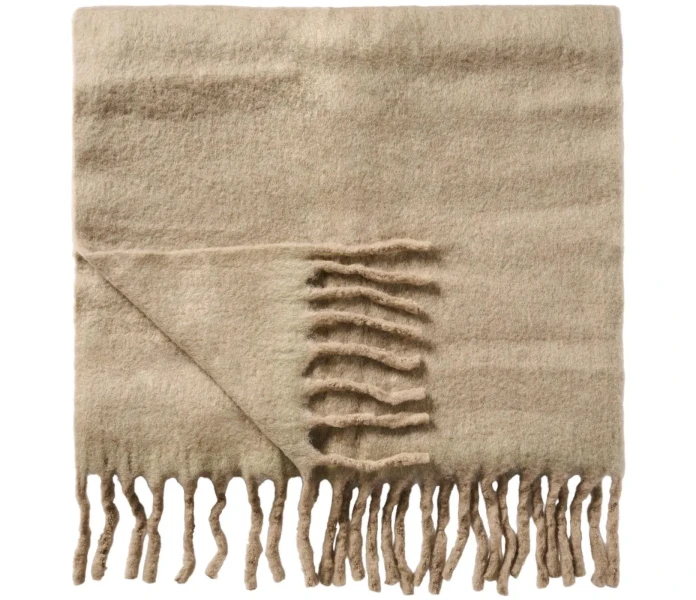 4600 76 ib laursen pellava beige torkkupeitto villasekoitetta 130 x 170 cm kuva