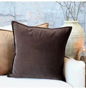 Chic Antique tyynynpäällinen samettia ruskea 50 x 50 cm kuva