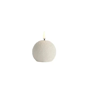 Uyuni pallo LED-kynttilä glitter 7 x 7 cm - Nordic White kuva
