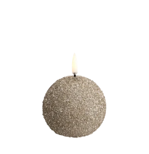Uyuni pallo LED-kynttilä glitter 7 x 7 cm - Champagne  kuva
