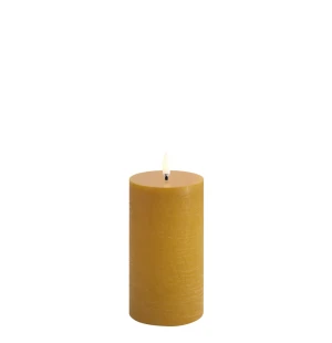 Uyuni LED-kynttilä rustic 7,8 x 15 cm - Curry kuva