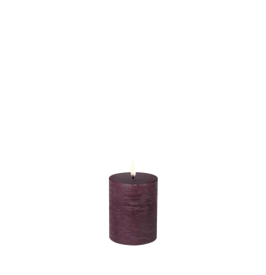 Uyuni LED-kynttilä rustic 7,8 x 10,1 cm - Plum kuva