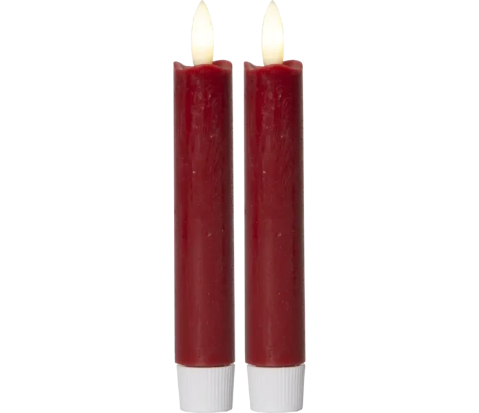 062 13 star trading punainen lyhyt led kruunukynttila 15 cm aidon nakoisella aidolla liekilla kuva