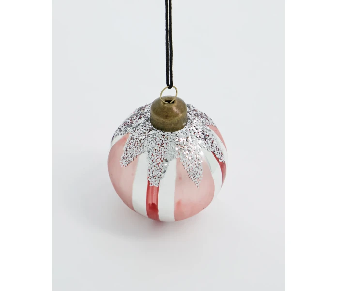 206861811 house doctor star joulupallo lasipallo joulukoriste vaaleanpunainen punainen hopea kuva