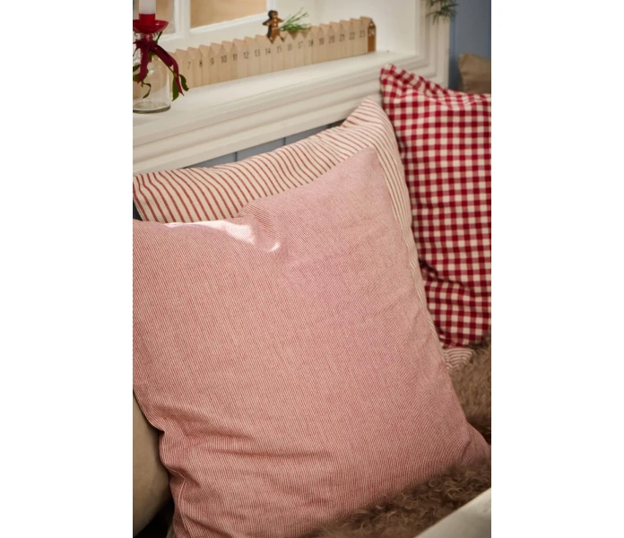 66153 33 ib laursen raidallinen tyynynpaallinen punainen valkoinen 50 x 50 cm 2 kuva