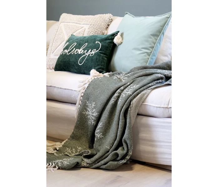 16110721 chic antique houses vihrea tyynynpaallinen joulu 35 x 50 cm 2 kuva