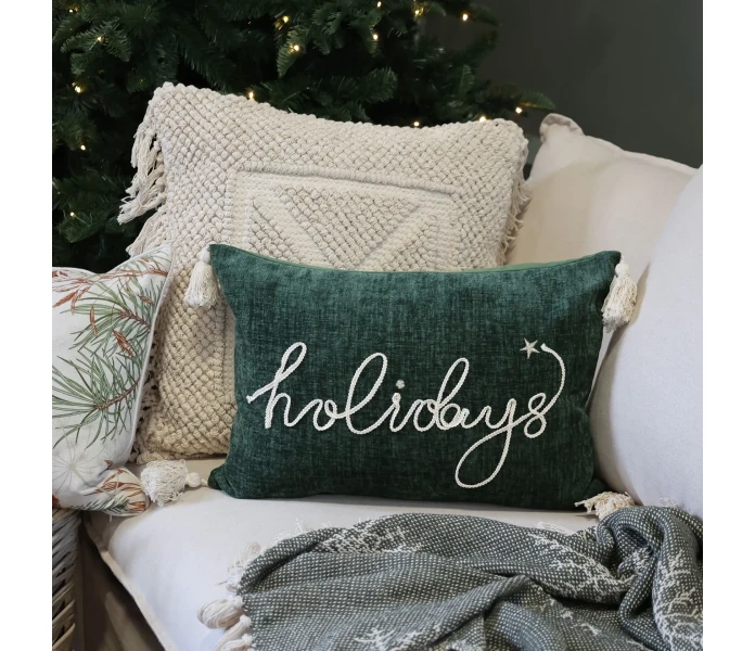 16110721 chic antique houses vihrea tyynynpaallinen joulu 35 x 50 cm kuva