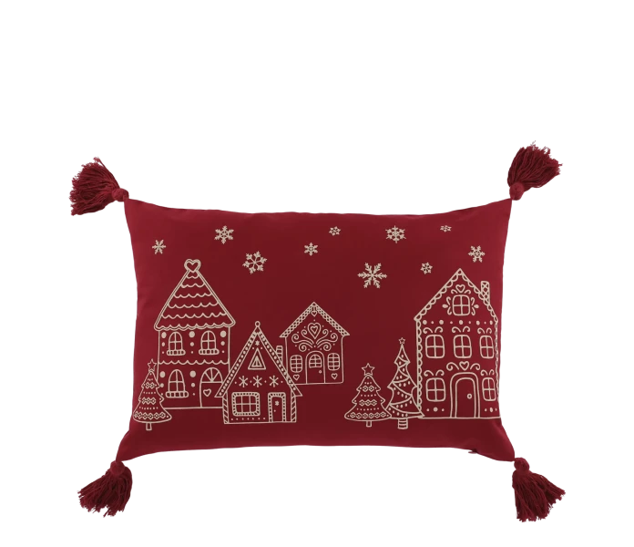 16110933 chic antique houses punainen tyynynpaallinen joulu 40 x 60 cm kuva