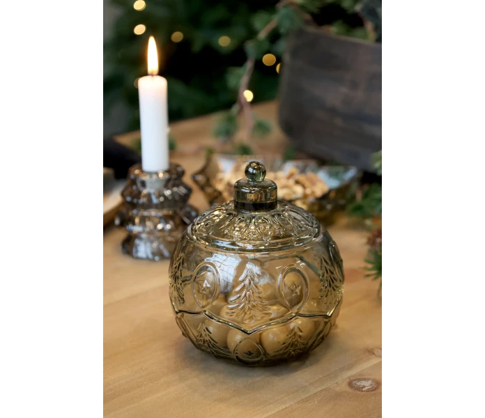 52059821 chic antique pallo joulupallo lasirasia lasi lasinen rasia vihrea 2 kuva