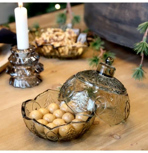 Chic Antique joulupallo lasinen rasia vihreä kuva