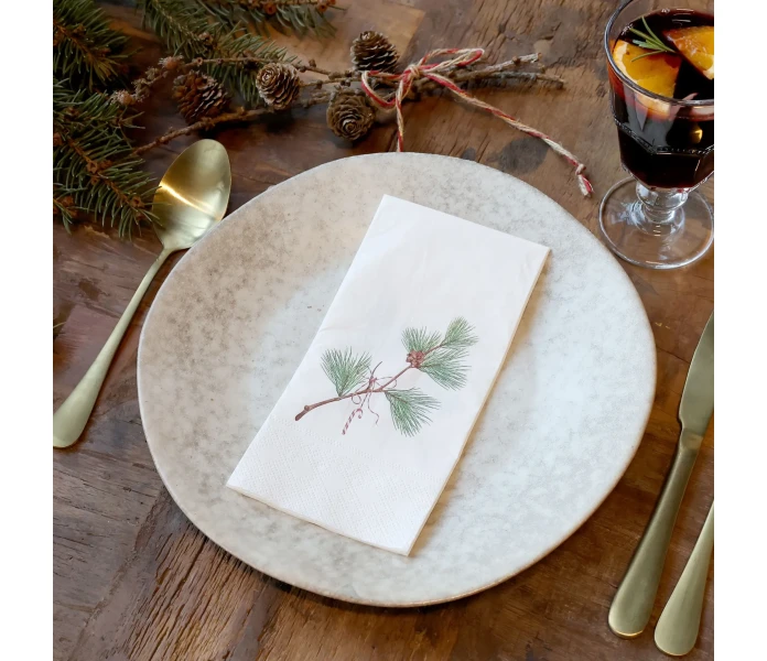 38005401 chic antique paperiservetti havuoksa havunoksa jouluservetti 40 x 40 cm 2 kuva