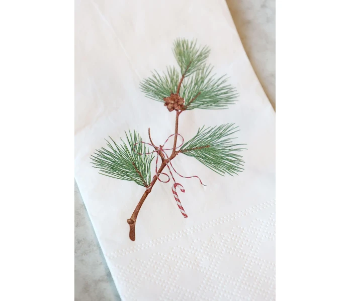 38005401 chic antique paperiservetti havuoksa havunoksa jouluservetti 40 x 40 cm kuva