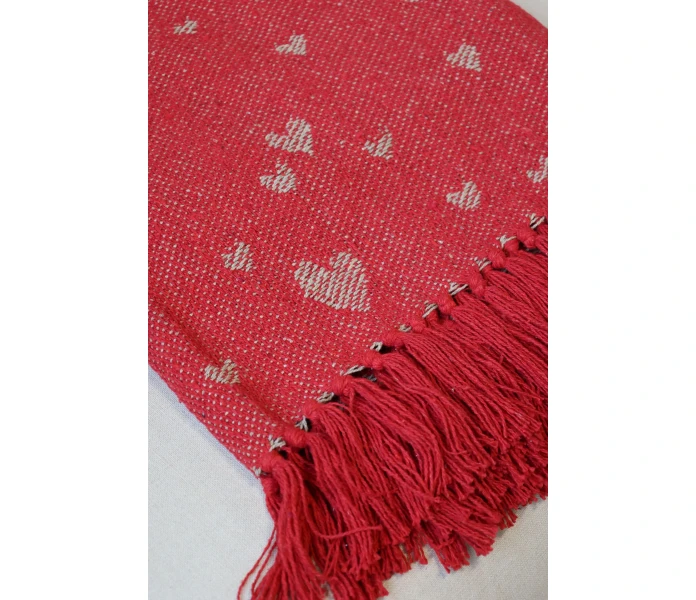 16110533 chic antique punainen torkkupeitto puuvillapeitto peitto 2 kuva