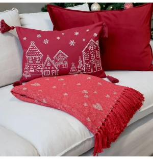 Chic Antique puuvillapeitto punainen 130 x 150 cm kuva