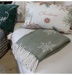 Chic Antique puuvillapeitto vihreä 130  x 150 cm kuva