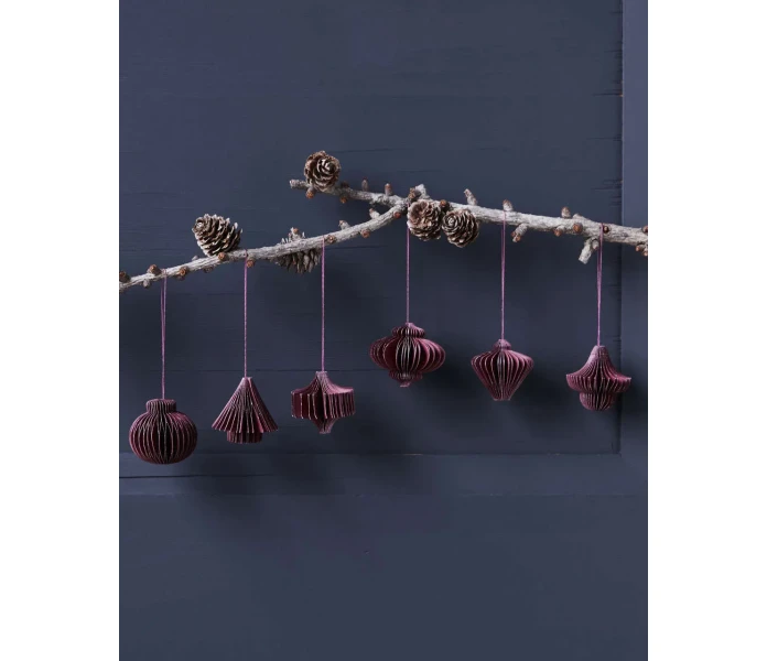 202740049 house doctor comb pieni paperikoriste burgundy 6 kpl kuva