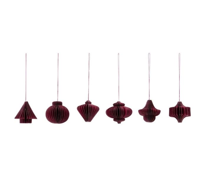 202740049 house doctor comb pieni paperikoriste burgundy 6 kpl kuva