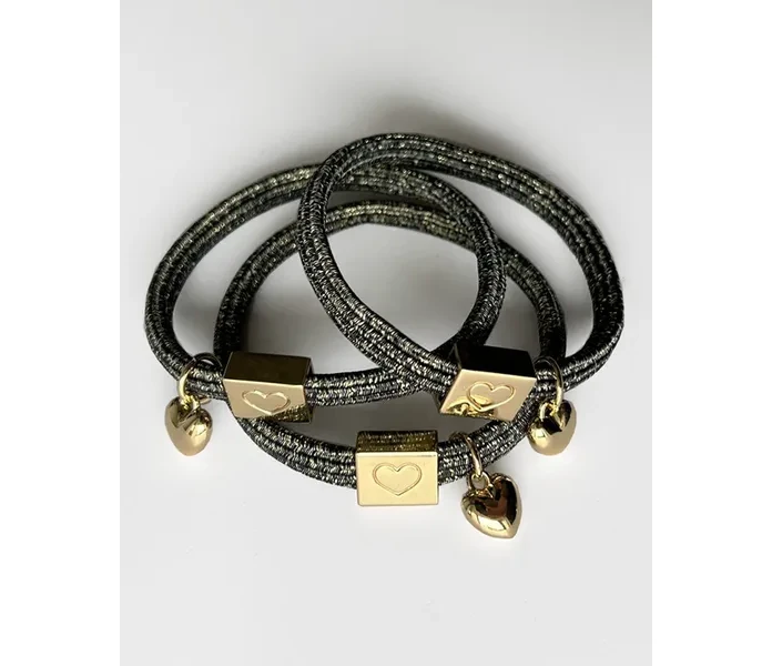 noordliving hiuslenkki rannekoru musta glitter kuva