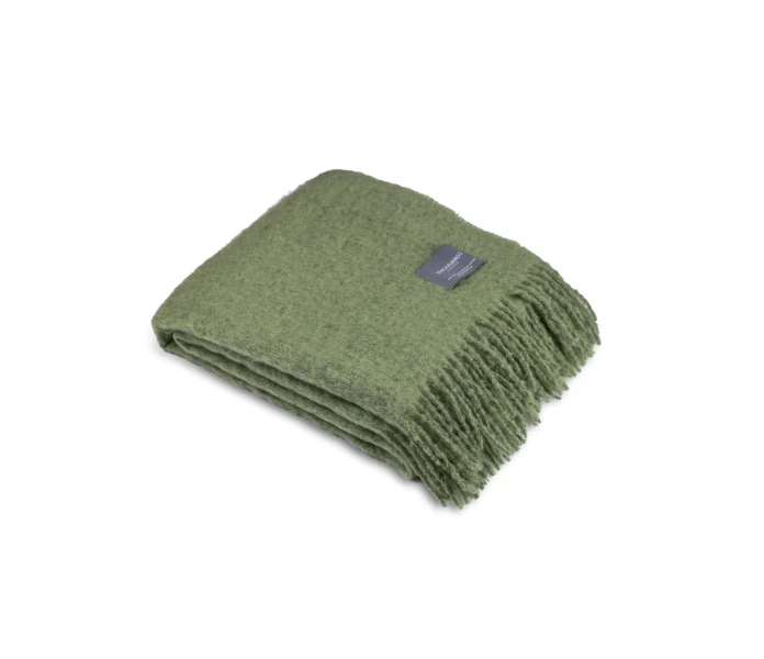 4138 Stackelbergs Mohair Green Olive 130 x 170 cm mohairpeitto mohair torkkupeitto vihrea v3 kuva